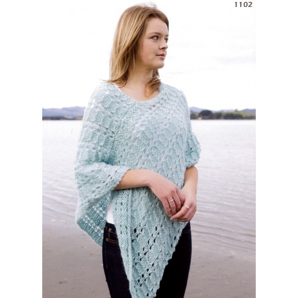 AY 1102 Brushed Alpaca Poncho by Alpaca Yarn NZ