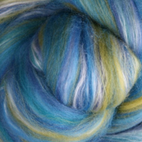 Ashford Dyed Fibre - Silk Merino (100g)
